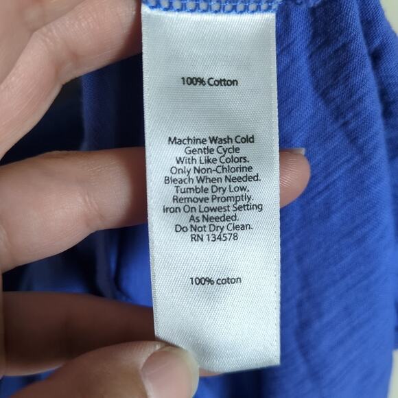 VINEYARD VINES Blue Slub Knit Whale Hoodie Long Sleeve Tee Women's Small - Picture 4 of 4